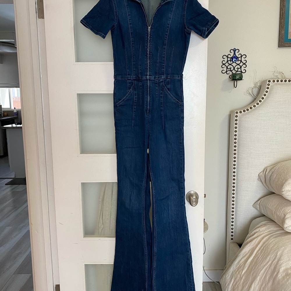 We The Free Jayde Flare Denim Jumpsuit